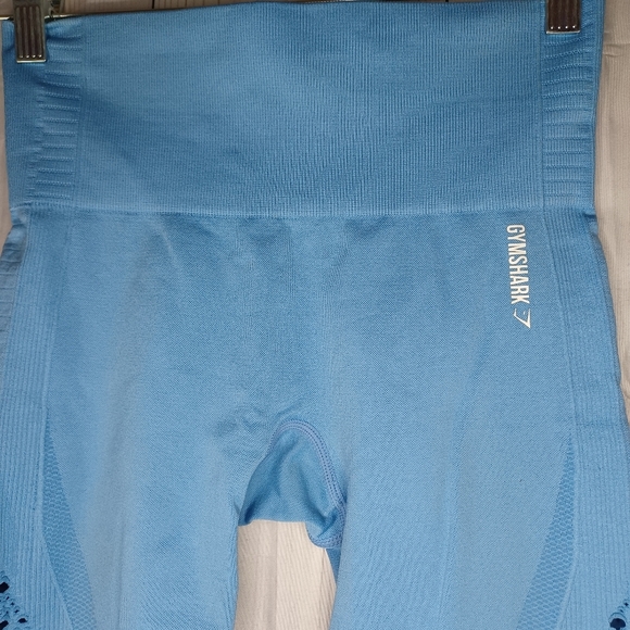 Gymshark Blue Leggings with Mesh Detail - Picture 3 of 15